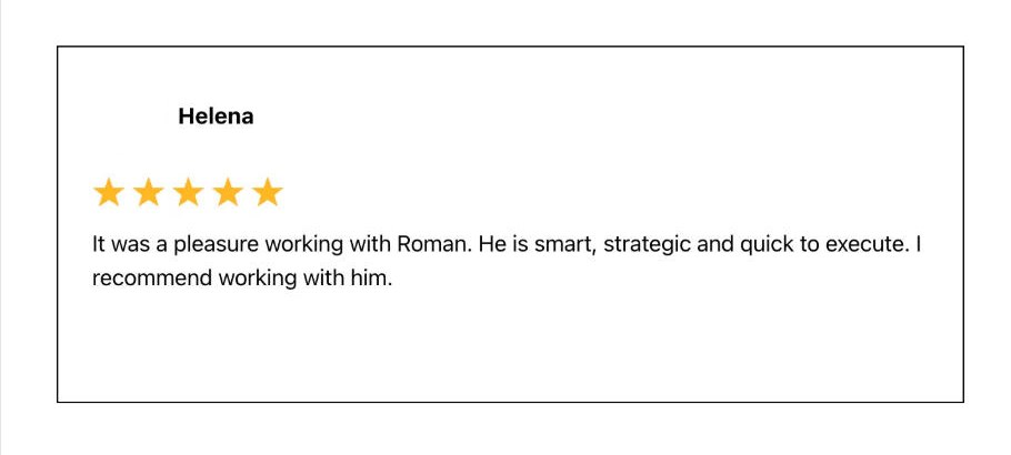 Client testimonial